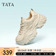 他她（TATA）泡泡鞋厚底老爹鞋女鞋子夏季透氣黑色輕便增高休閑運(yùn)動(dòng)鞋WOG04AM3 杏色(小香風(fēng)款) 38