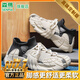 森馬男鞋2025夏季新款網(wǎng)面透氣飛織網(wǎng)鞋男士輕便一腳蹬運動(dòng)休閑襪子鞋 白灰【升級款】 42