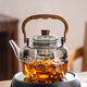 憶壺茶（YIHUTEA）泡茶壺玻璃耐熱燒水壺電陶爐養生壺套裝煮茶器家用煮茶壺功夫茶 【1300ML】黑色蒸煮雙膽-單壺
