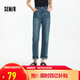 森馬（Semir）牛仔褲女復(fù)古顯瘦長褲小個子潮流2025夏季涼感直筒褲109325124003