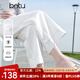 百圖betu女裝2025夏季新款牛仔闊腿褲高腰顯瘦純棉九分褲褲子2505X14 白色 M