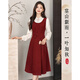 似水年華【2025秋日穿搭】設計感小眾時(shí)尚氣質(zhì)顯瘦小個(gè)子連衣裙 11紅色 L