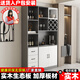 紅森集酒柜客廳餐邊柜一體靠墻柜子簡(jiǎn)約現(xiàn)代展示柜高柜酒吧柜可定制 灰+白門(mén)-長(zhǎng)120寬30高200
