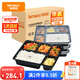 特美居一次性飯盒五格吸塑餐盒加厚帶蓋打包盒分格150套裝1500型可微波