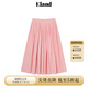 ELAND衣戀半身裙女甜美芭蕾風(fēng)松緊高腰純棉百褶長(zhǎng)裙2024夏季新品 粉色(25)Pink S 160