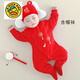 G.DUCKKIDS2025嬰兒連體服滿月寶寶衣服純棉春秋純棉內(nèi)衣紅色嬰兒百天服春秋 紅色雙福魚【有帽襪】 59cm