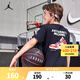 NIKE JORDAN 【純棉透氣】耐克AJ男童短袖t恤2025夏季新款兒童衣服 正黑色【純棉透氣】 160 /76 【建議身高152-158cm】