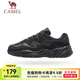 駱駝老爹鞋男[氫影]透氣復(fù)古休閑運(yùn)動(dòng)老爹鞋男 K13C097014，黑色，男 40