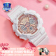 卡西歐（CASIO）女表GSHOCK獨角獸可愛粉色玫瑰金送女友時尚防水學生運動電子手表 GMA-S120MF-7A2白玫瑰金