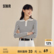 森馬毛衣女短款高領(lǐng)正肩緊身套頭衫休閑風(fēng)冬季顯瘦打底衫簡(jiǎn)約氣質(zhì) 黑白色調(diào)00391 155/80A/S