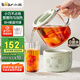小熊（Bear）迷你養(yǎng)生壺養(yǎng)生杯 電燉杯電熱杯煮花茶壺燒水壺辦公室杯子0.4L全玻璃杯體YSH-F04E1