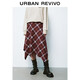 UR2025秋季新款女裝復古格紋毛須不規則下擺半裙UYL550062