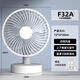 小米鍋巴小風(fēng)扇辦公桌面電風(fēng)扇USB6寸搖頭可充電臺式床頭扇長(cháng)續航風(fēng)扇 F32A【無(wú)電池】白色直插 0mAh