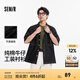 森馬（Semir）短袖襯衫男純棉牛仔外套可機(jī)洗夏季工裝落肩半袖上衣潮流撞色 牛仔黑98301 XL