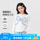 左西女童衛(wèi)衣春秋款2025新款女孩上衣春裝兒童秋季長袖上衣 白色 130