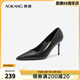 奧康（Aokang）官方女鞋 2024春季新款簡約氣質(zhì)高跟鞋舒適通勤時尚百搭單鞋女 黑色 39