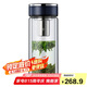 萬(wàn)象（WANXIANG）雙層玻璃杯V33RL時(shí)尚便攜禮盒裝藍黑色泡茶杯480ML居家帶濾網(wǎng)水杯