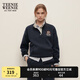 Teenie Weenie小熊衛(wèi)衣女春季休閑設(shè)計(jì)感寬松休閑拉毛絨立領(lǐng)衛(wèi)衣上衣 藏青色 S (160)