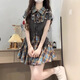 詩蒂淑法式學(xué)院風(fēng)藍(lán)色格紋連衣裙子女夏季2025新款氣質(zhì)辣妹收腰短裙套裝 套裝#5468 M