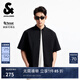 杰克·瓊斯（JACK&JONES）男裝潮百搭寬松休閑簡約純色字母刺繡翻領(lǐng)短袖襯衫男裝225204019 E40黑色 常規(guī) M
