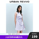 UR2025春季新款女摩登氣質(zhì)褶皺收腰顯瘦無(wú)袖連衣裙UYY750030