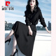 皮爾卡丹2025春秋氣質(zhì)女神范時(shí)尚感端莊大氣正式場(chǎng)合氣質(zhì)黑色連衣裙女 黑色 L 105-115斤