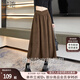 她池高腰半身裙2025秋裝新款女美拉德復(fù)古A字設(shè)計感中長裙