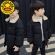 G.DUCKKIDS男童羽絨棉服冬裝手塞棉外套2023新款4-12歲兒童中大童棉襖加厚冬 黑色 毛領(lǐng)棉衣 150 建議身高141cm左右