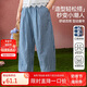 ASK JUNIOR兒童褲子25夏透氣格紋撞色直筒褲女童休閑長(zhǎng)褲青少年 格子  160 