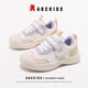 ABC KIDS女童運動(dòng)鞋秋冬童鞋兒童女孩跑步休閑網(wǎng)面鞋3500白/粉紫28