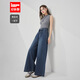 IEF/愛(ài)依服褲子2025夏秋新款港式復(fù)古休閑通勤百搭牛仔闊腿褲 牛仔深藍(lán) L
