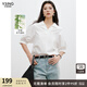 衣香麗影白色翻領(lǐng)襯衫女士2025年春裝新款法式獨(dú)特高級感抗皺上衣 本白 S
