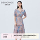 迪賽尼斯（DESIGNICE）商場(chǎng)同款夏季新款v領(lǐng)寬松收腰氣質(zhì)雪紡連衣裙女士 花色 S