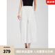 ELLE法式白色休閑褲女高腰顯瘦2025夏季新款時(shí)尚小眾通勤闊腿褲 白色 M