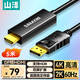 山澤DP轉(zhuǎn)HDMI轉(zhuǎn)接線 4K高清視頻連接 DisplayPort1.2版轉(zhuǎn)HDMI視頻線電腦接電視顯示器 5米DH1050