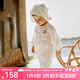 OAK FAMILY秋季長(zhǎng)袖連體衣新生嬰兒衣服寶寶爬服男女童裝 米白 （不含帽子） 66cm