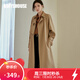 ROEYSHOUSE羅衣知性OL翻領風衣女秋裝新款英倫卡其色系帶長外套07316 卡其色 L