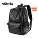 Walker Shop雙肩包男2025新款真皮商務(wù)休閑男士背包時(shí)尚旅行大容量大學(xué)生書包 黑色