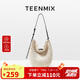 天美意（TEENMIX）女包手工編織水桶包度假大容量手提通勤斜挎單肩包520情人節(jié)禮物