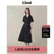 ELAND衣戀連衣裙女工裝風(fēng)西裝領(lǐng)正肩a字裙擺顯瘦裙子2025夏季新款 藏青色(59)Navy L /170