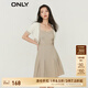 ONLY春夏氣質設計感拼色短款連衣裙女|123207076 C13 羽毛灰FEATHER GRAY XS (155) 76A