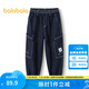 巴拉巴拉（BALABALA）男童褲子兒童牛仔褲秋裝大童長褲慢跑褲潮拜年服 牛仔深藍(lán)88301 170cm