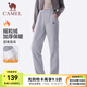 駱駝運動加絨褲男女加絨棉保暖長褲寬松休閑衛(wèi)褲 J23CAV6057，深花灰，女 S