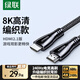 綠聯(lián)（UGREEN） HDMI線(xiàn)2.1滿(mǎn)血線(xiàn) 8K60Hz 4K240Hz高清視頻線(xiàn)支持2K144Hz 適用筆記本電腦PS5接電視投影儀 HDMI2.1【棉網(wǎng)編織款】8K60Hz 1.5米