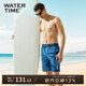 WATERTIME泳褲男五分平角游泳褲速干寬松大碼沖浪防尷尬沙灘褲男 樹(shù)葉花XXL