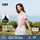 森馬（Semir）短袖t恤女短款緊身假兩件上衣2025夏裝新款收腰顯瘦U領(lǐng)撞色套頭衫 橡皮粉61216 2XL