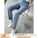 香影直筒牛仔褲女2025夏季新款長褲藍(lán)色高腰寬松梨形顯瘦卷邊褲子 淺藍(lán) M