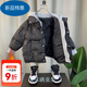 暖冬鴨鴨男童加厚羽絨棉服2025冬裝洋氣寶衣服兒童時(shí)髦保暖棉衣襖外套 黑色 90