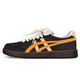 Onitsuka Tiger【定制】鬼塚虎復(fù)古經(jīng)典街頭德訓(xùn)芭蕾風(fēng) 絲綢鞋帶小眾低幫板鞋 橙黑色 37.5