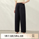 纖莉秀【休閑簡約氣質(zhì)寬松百搭顯瘦褲子】大碼女裝胖mm2025夏新款2304 黑色 2XL